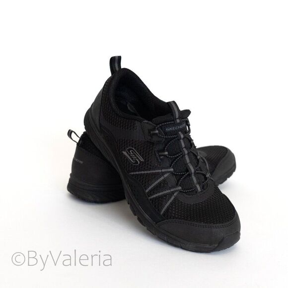 Skechers Gratis Sport Memory Foam Air-cooled black women's sneaker shoes, 6.5 - Picture 1 of 9